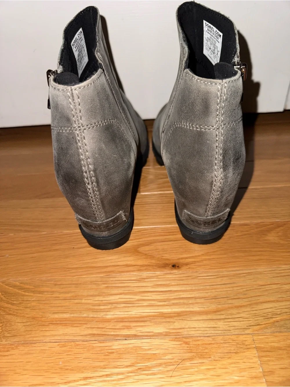 SOREL Joan of Arctic Wedge II Zip Bootie in Quarry Gray Size 9